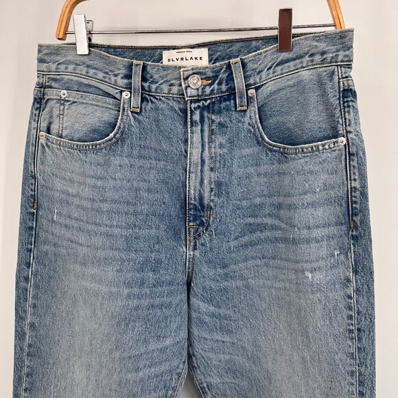 SLVRLAKE London Straight Jeans Size 31 Heartache Wash Distressed USA Made - Picture 3 of 15